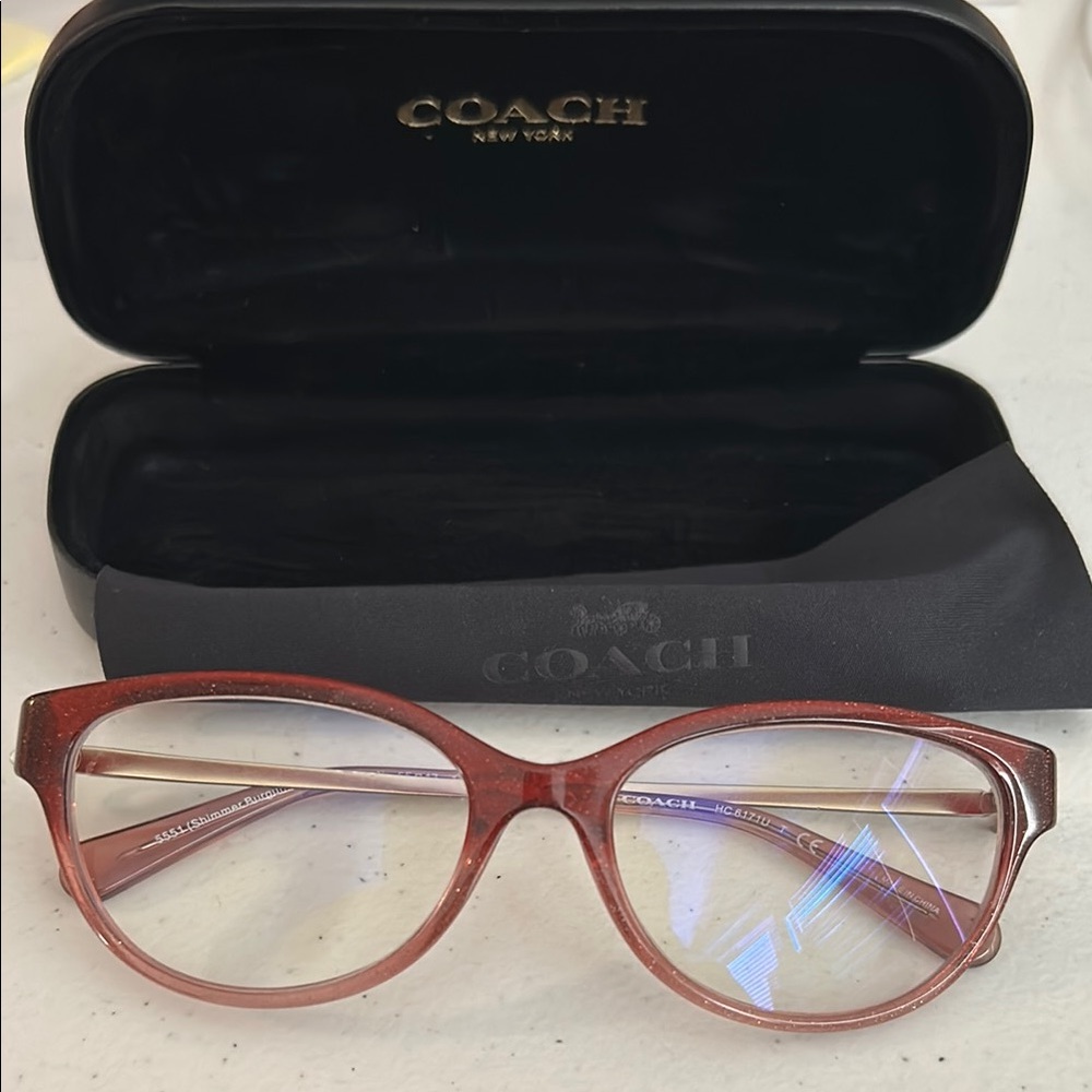 Coach Women's Burgundy Shimmer Eyeglasses